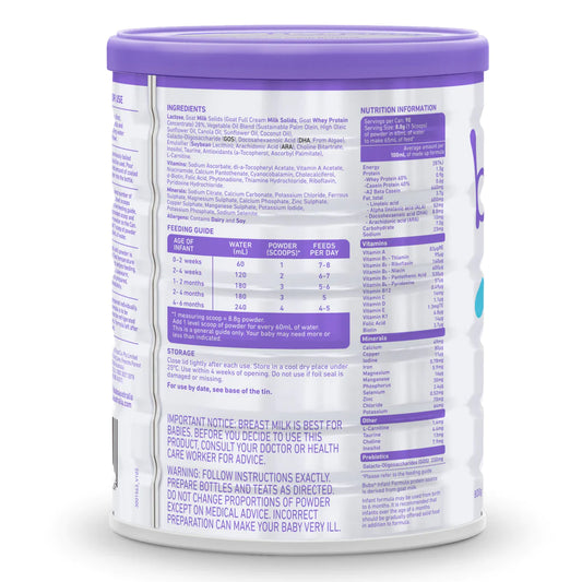 Bubs® Goat Milk Infant Formula Stage 1 - 800g
