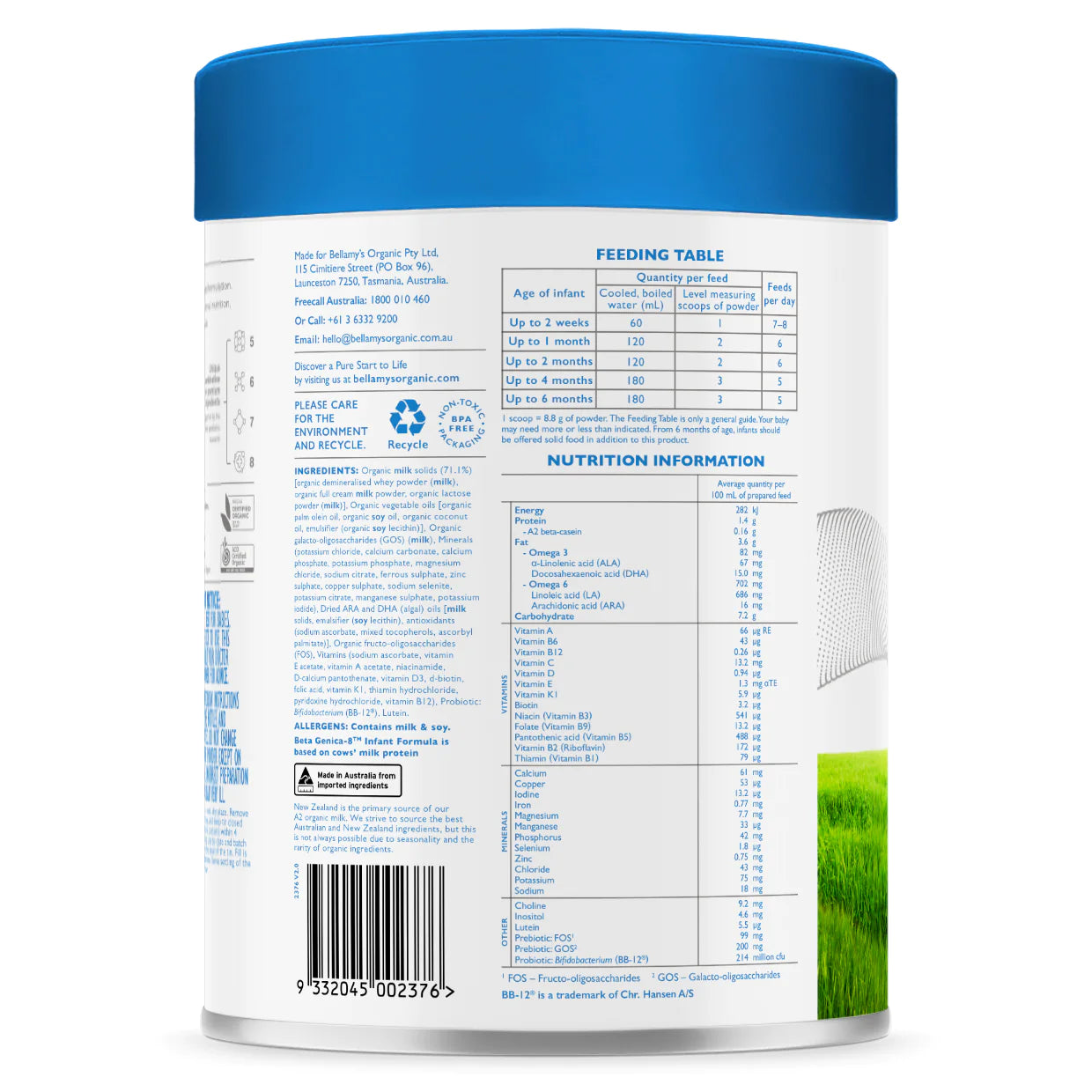 Bellamy's Organic Beta Genica-8™ Step 1 Infant Formula