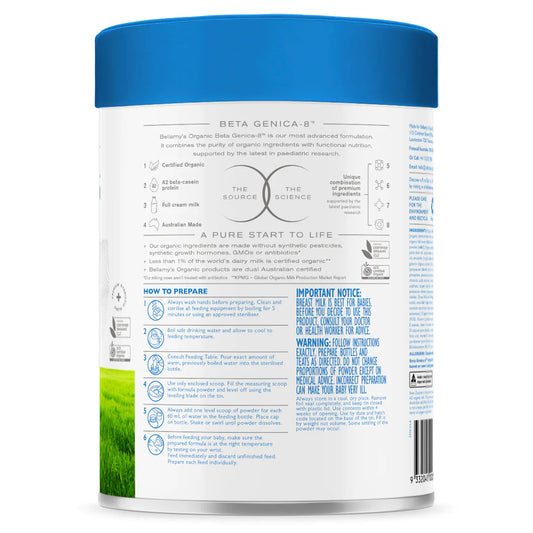 Bellamy's Organic Beta Genica-8™ Step 1 Infant Formula
