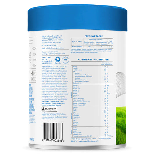 Bellamy's Organic Beta Genica-8™ Step 2 Follow-On Formula