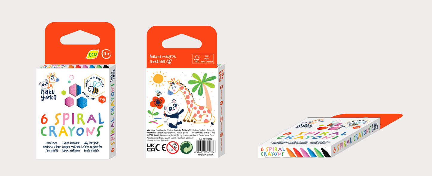 6 Spiral Crayons