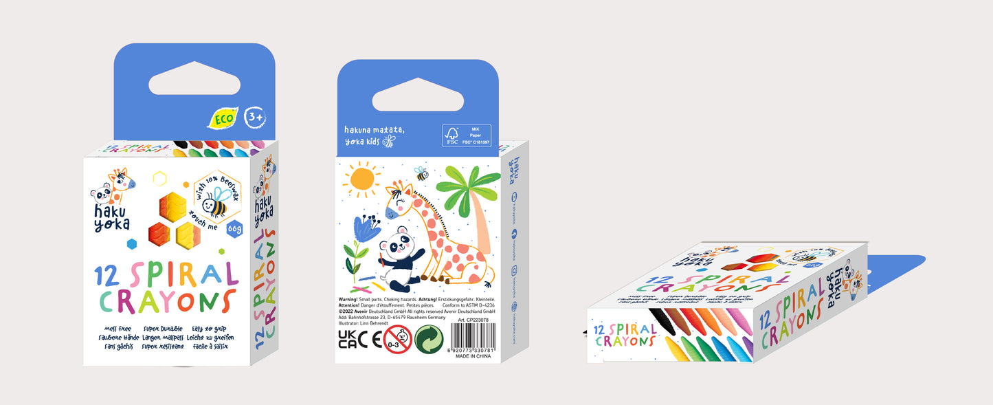 12 Spiral Crayons