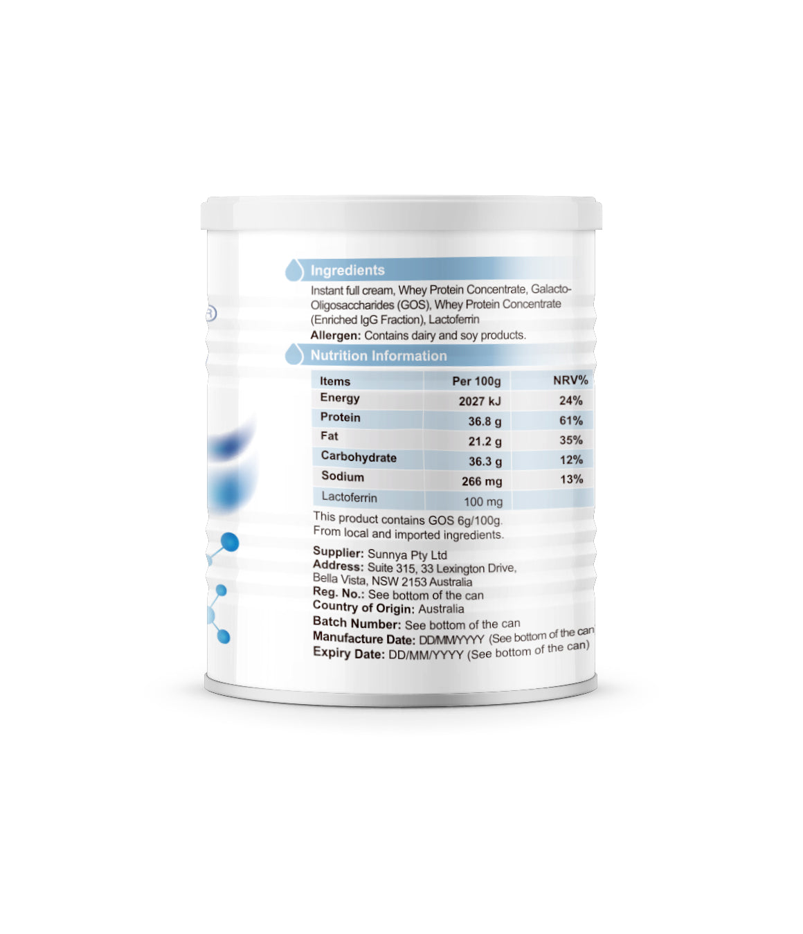 Neurio Formulated Milk Powder with Lactoferrin Platinum Edition