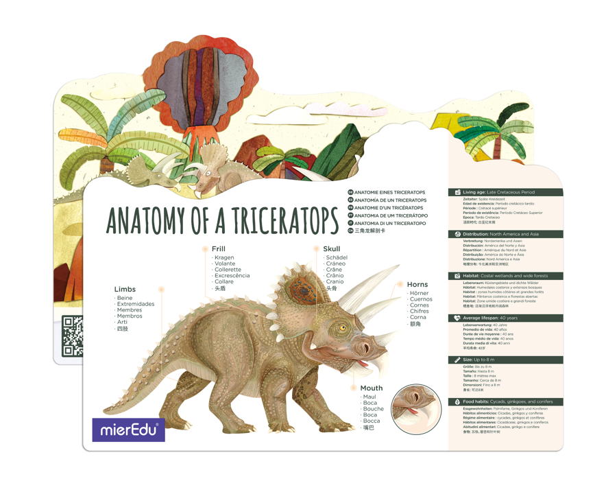 MierEdu Adjustable ECO 3D Puzzles - Dino Theme - Triceratops