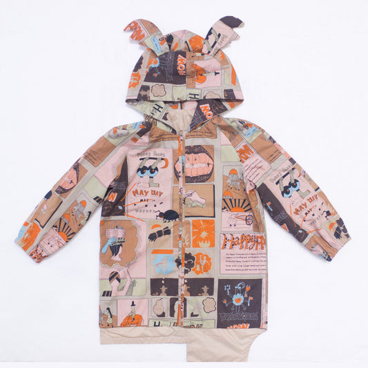 Fruit Monster Patterned Kids Coat (Orange)