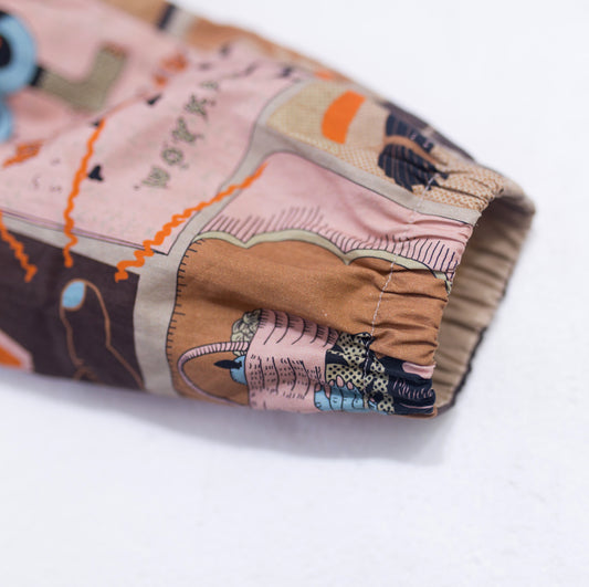 Fruit Monster Patterned Kids Coat (Orange)