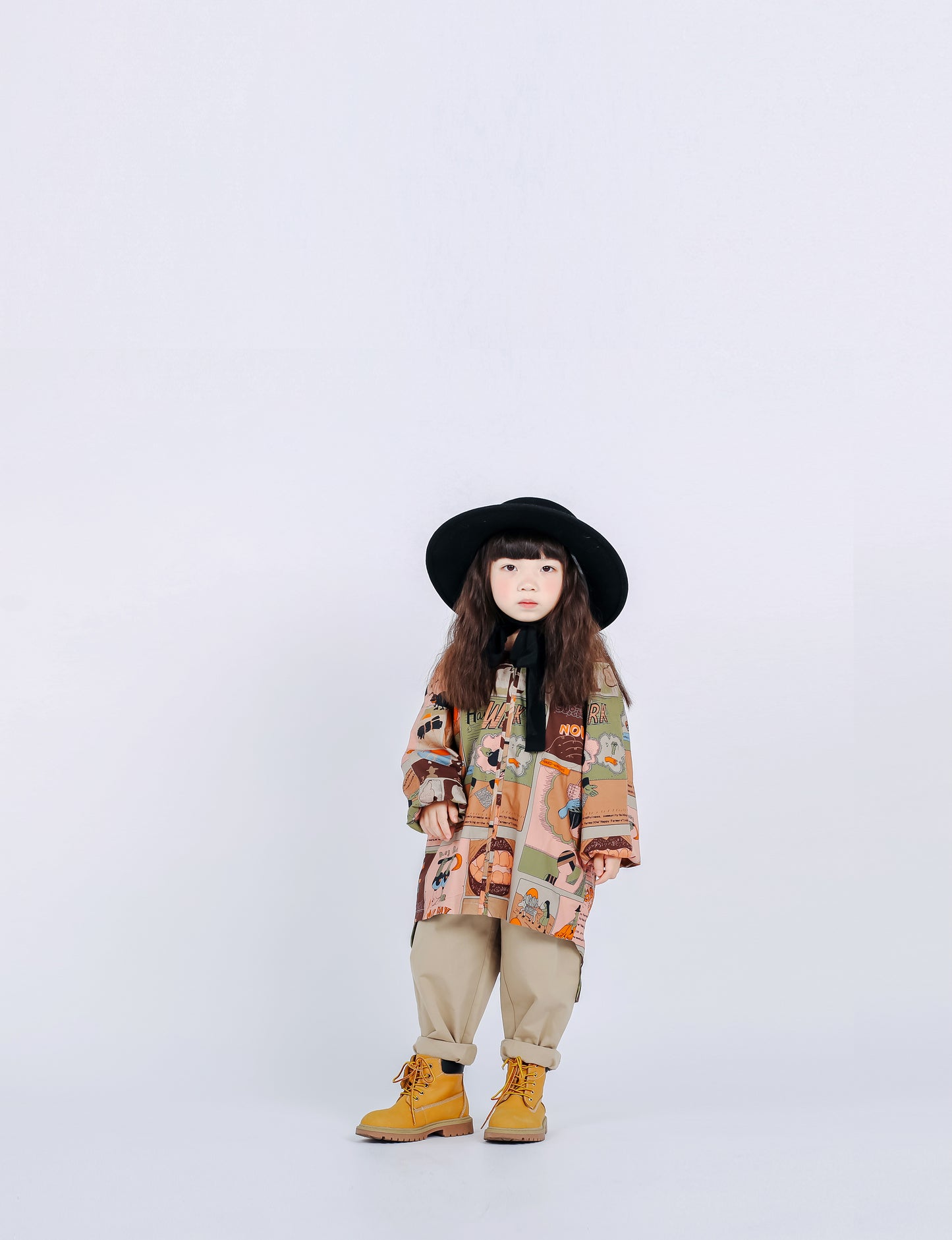 Fruit Monster Patterned Kids Coat (Orange)