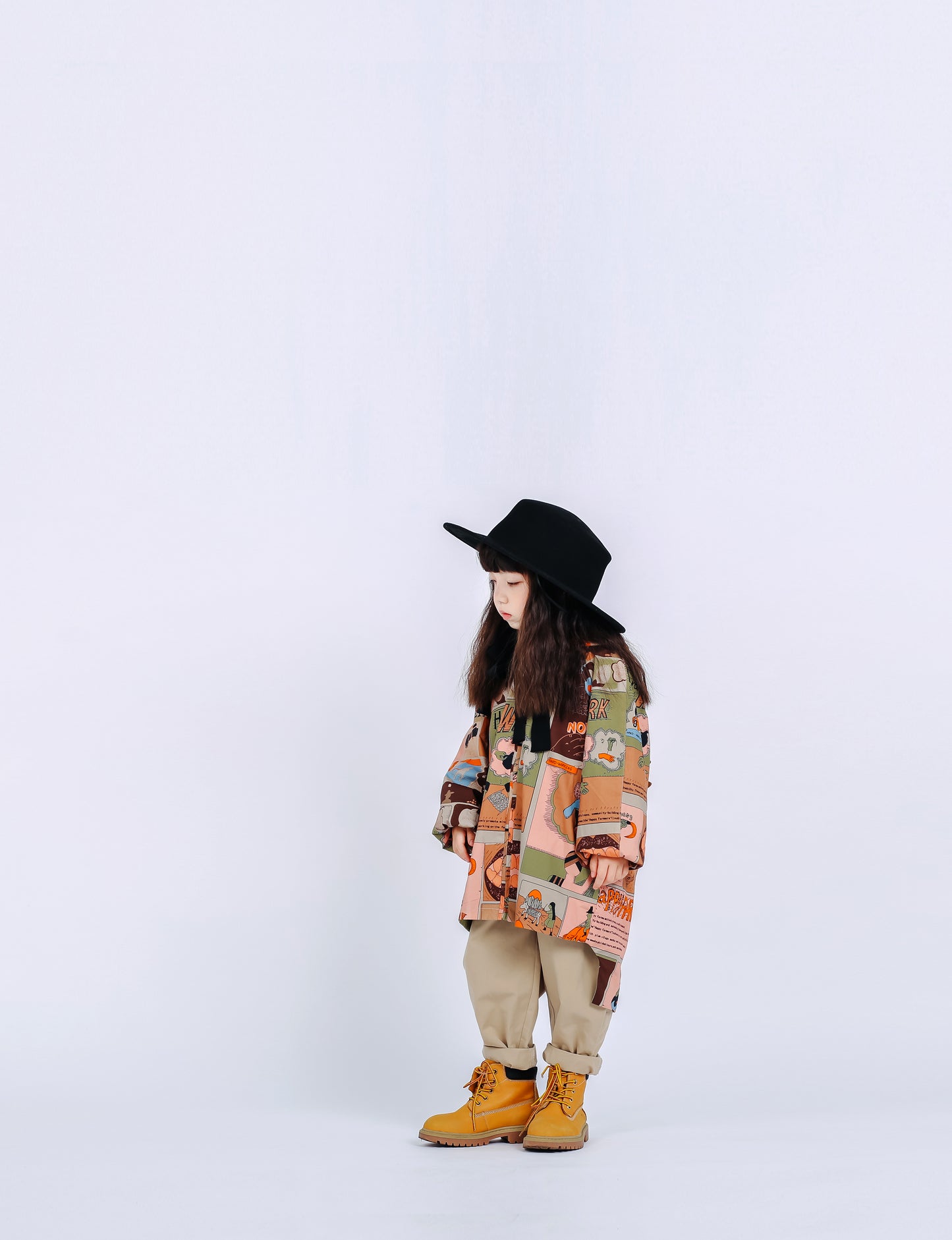 Fruit Monster Patterned Kids Coat (Orange)