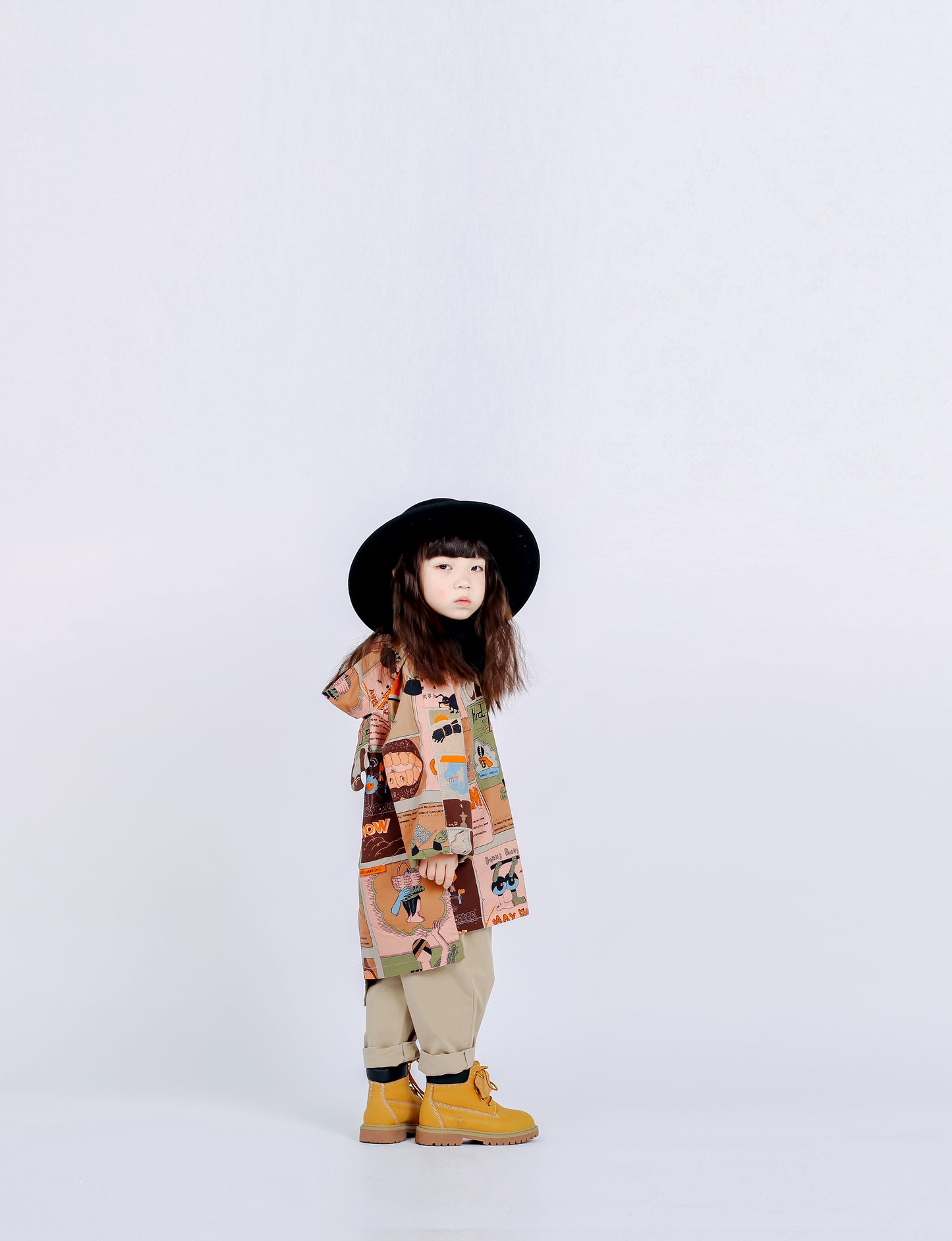 Fruit Monster Patterned Kids Coat (Orange)