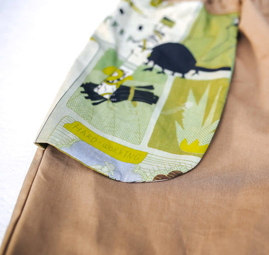 Fruit Monster Patterned Kids Pants (Khaki)