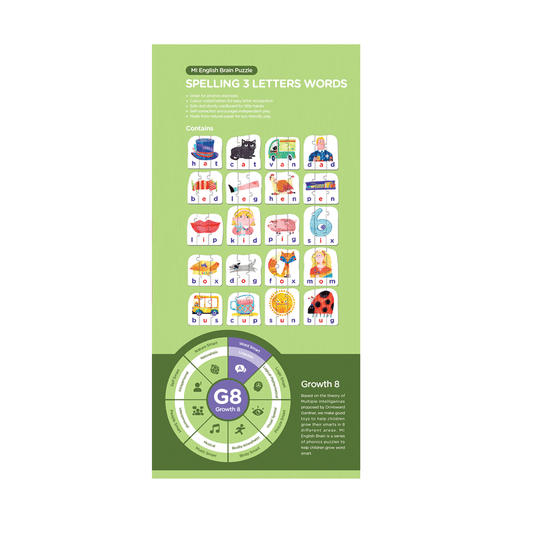 MI English Brain Puzzle -Spelling 3 Letters Words Puzzle