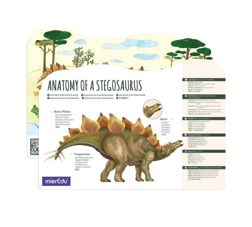 MierEdu Adjustable ECO 3D Puzzles - Dino Theme - Stegosaurus