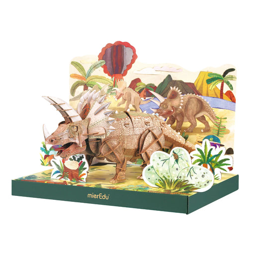 MierEdu Adjustable ECO 3D Puzzles - Dino Theme - Triceratops