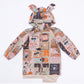 Fruit Monster Patterned Kids Coat (Orange)