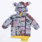 Fruit Monster Patterned Kids Coat (Taro)