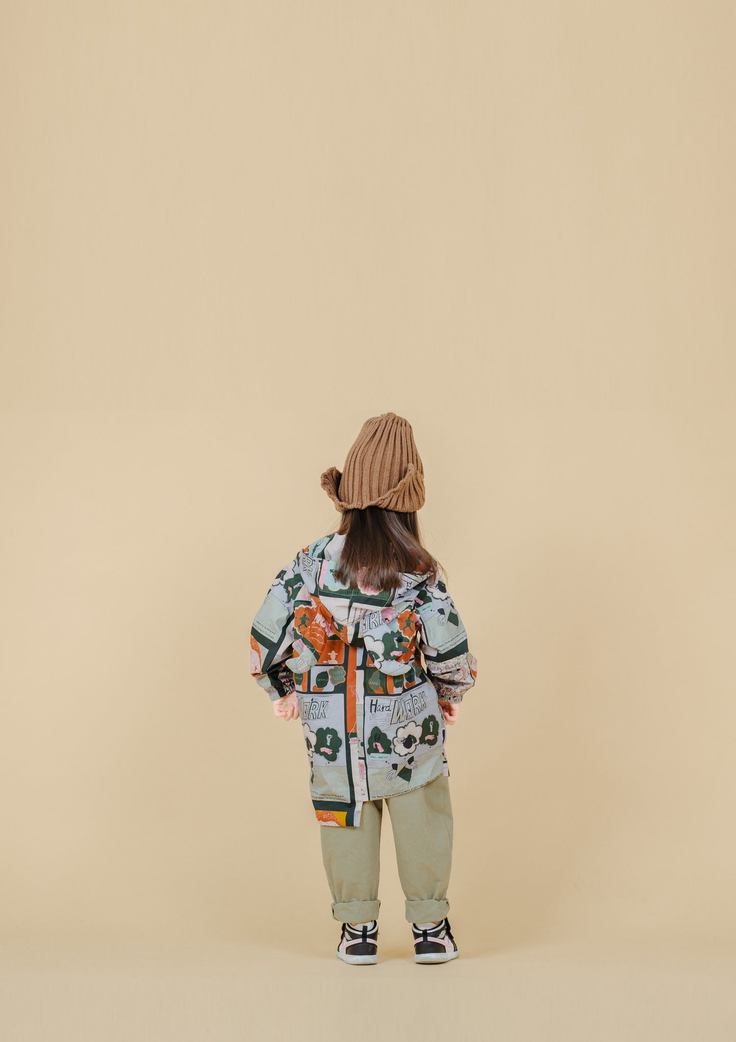 Fruit Monster Patterned Kids Coat (Taro)