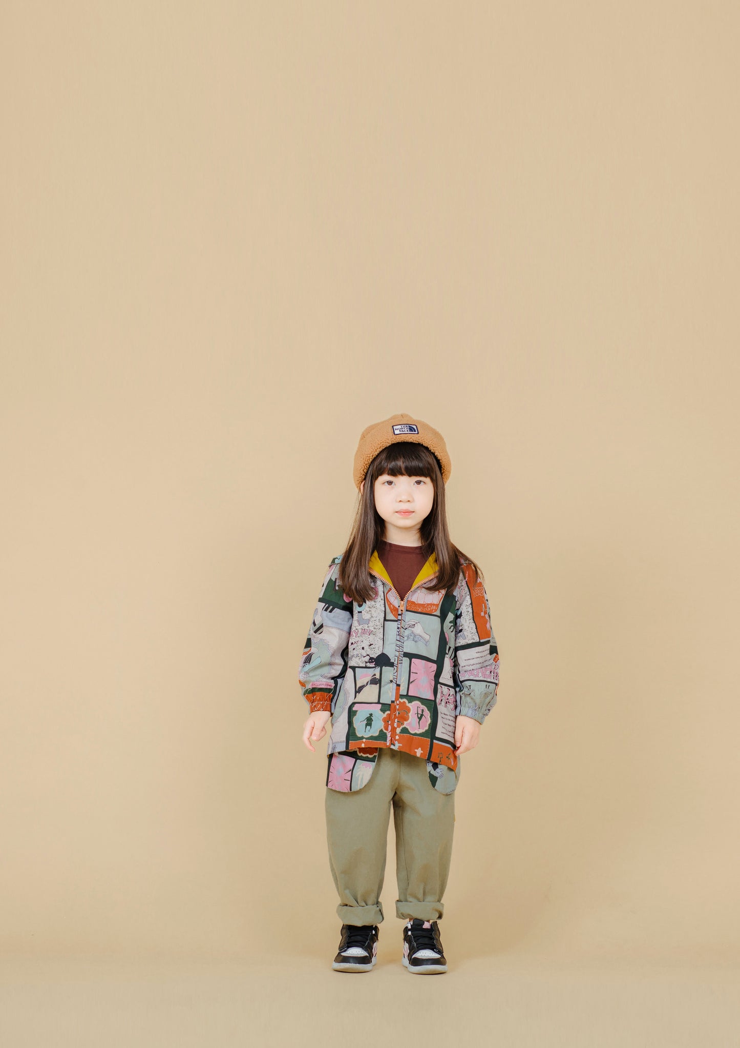 Fruit Monster Patterned Kids Coat (Taro)