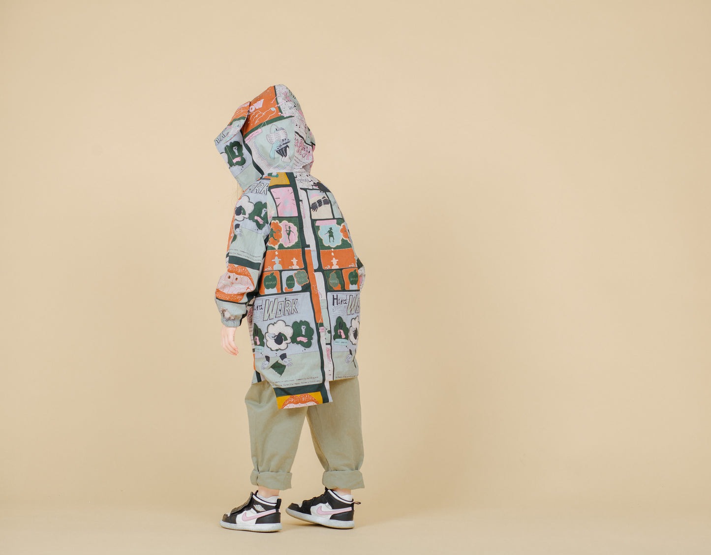 Fruit Monster Patterned Kids Coat (Taro)