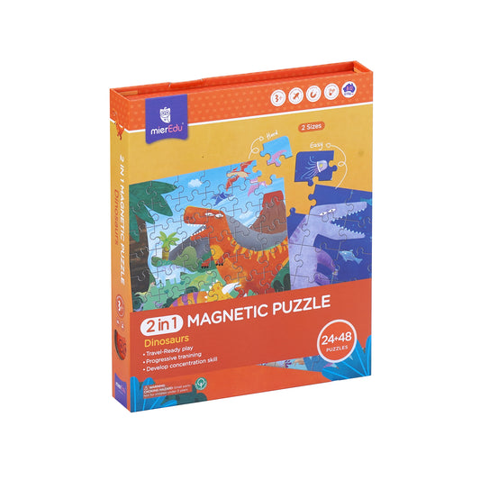 2 In 1 Travel Magnetic Puzzle - Dinosaurs